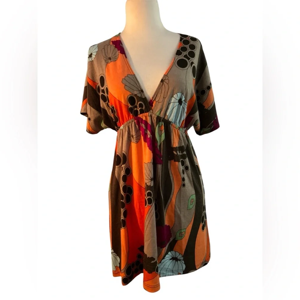Max Rave Multicolor Abstract Mini Dress - Picture 1 of 3